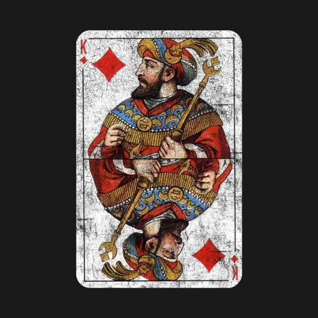 Vintage King of Diamonds Playing Card by vladocar