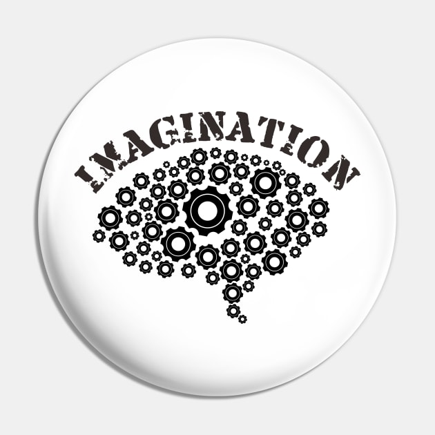 Brain Machine Imagination White Pin by radeckari25