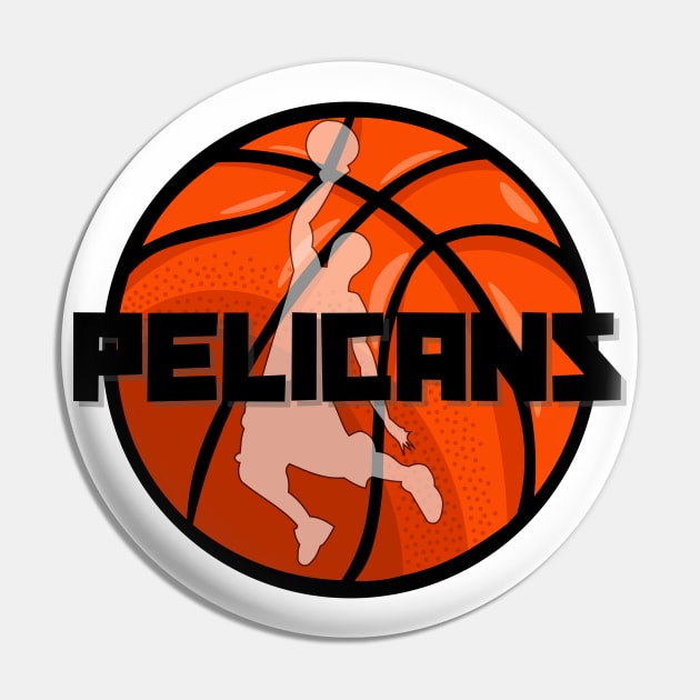 New Orleans Pelicans Basketball Pin by AlGenius