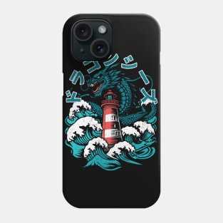 Dragon vs Lighthouse - Nautical Chaos Phone Case