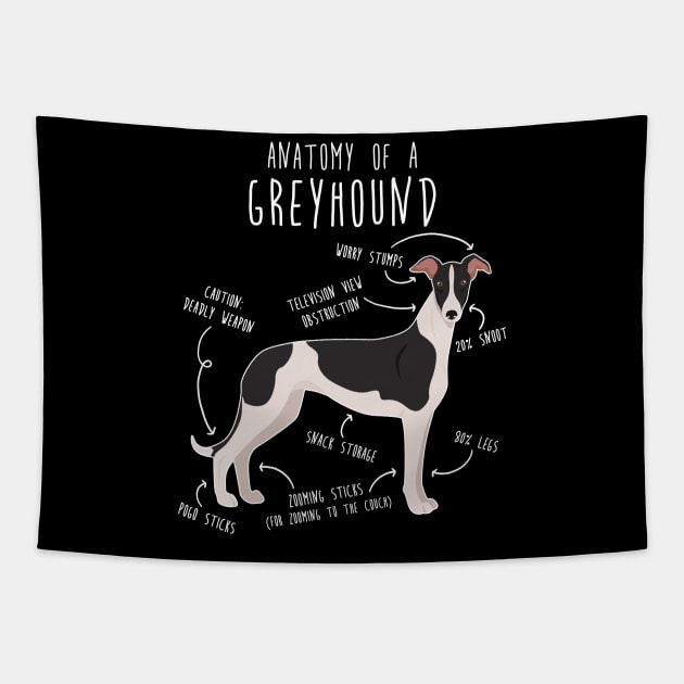 Greyhound Dog Anatomy Tapestry by Psitta