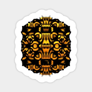 Three-dimensional fractal rendered shape in yellow and black tones Magnet