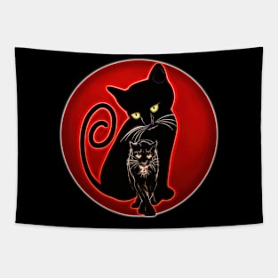 Small big black cat Tapestry