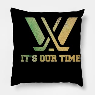 Distressed yellow green It's out time PWhl Pillow