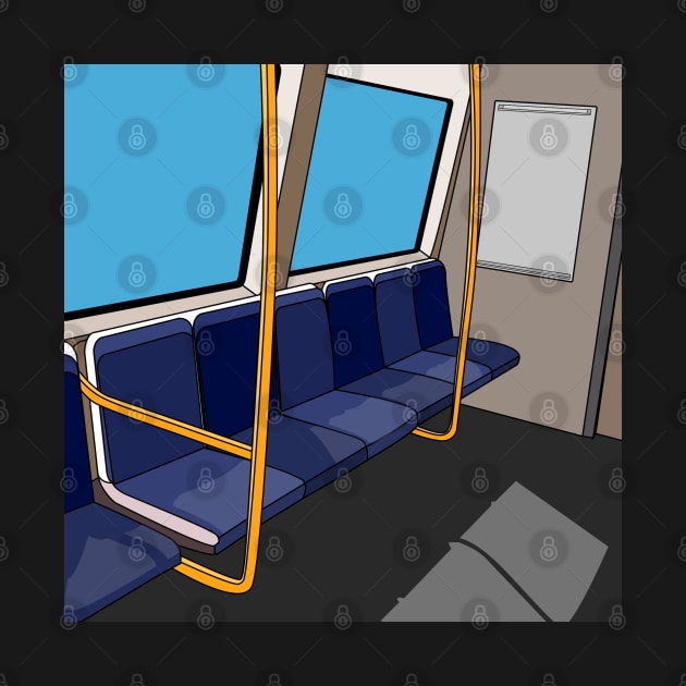 Transperth B-Series Train Interior Cartoon by MOULE