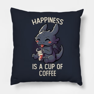 Happiness Is A Cup Of Coffee Funny Cute Gift Pillow