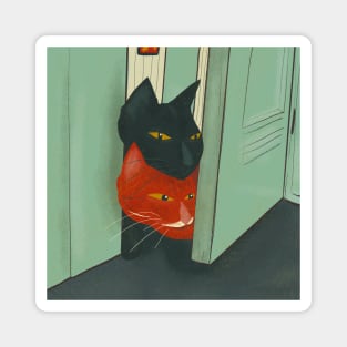 Curious cats Magnet