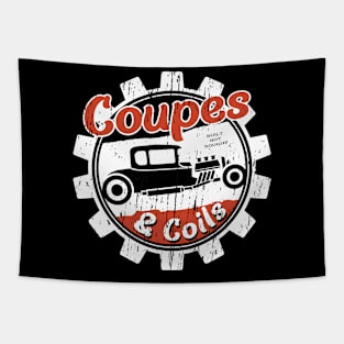 Coupes and Coils - Hot Rod Badge Tapestry