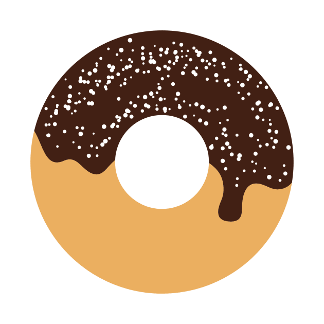 Simple Chocolate Donut with Powdered Sugar by InkyArt