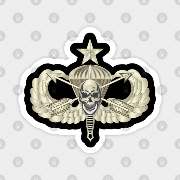 Senior Airborne w Crossed Arrows Dagger Skull Magnet by twix123844