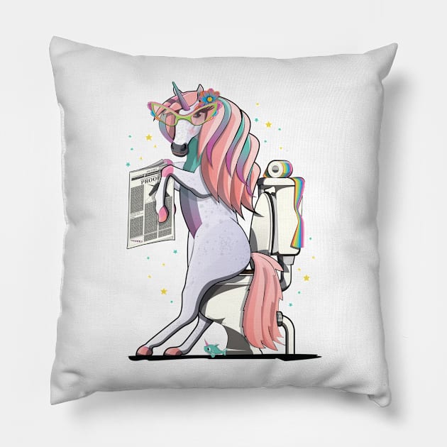 Unicorn on the Toilet Pillow by InTheWashroom