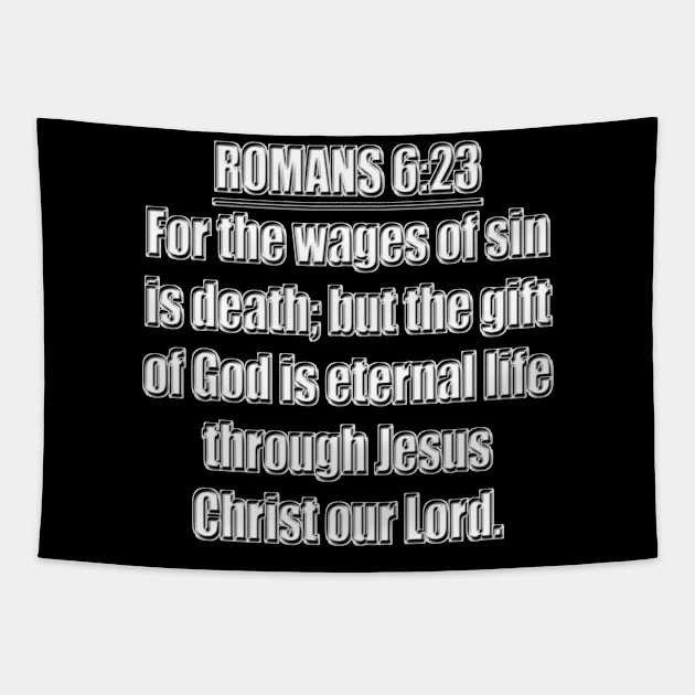 Romans 6:23 Bible Verse KJV Text Tapestry by Holy Bible Verses