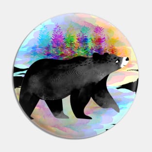 Black Bear in the forest Pin