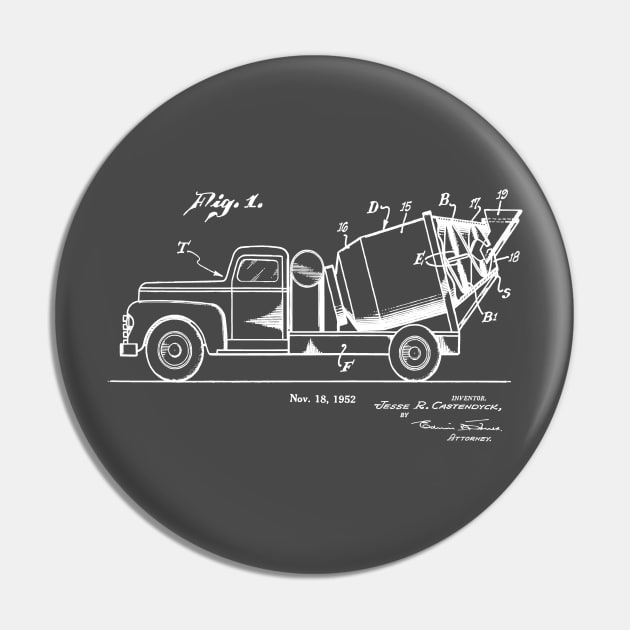 Vintage Concrete Truck Patent Image 1952 Pin by MadebyDesign