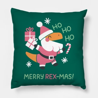 Merry Rex-mas Dinosaur Santa Pillow