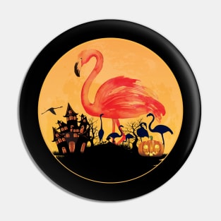 'Halloween Flamingos' Funny Flamingo Bird Pin