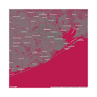 Houston dark pink map T-Shirt