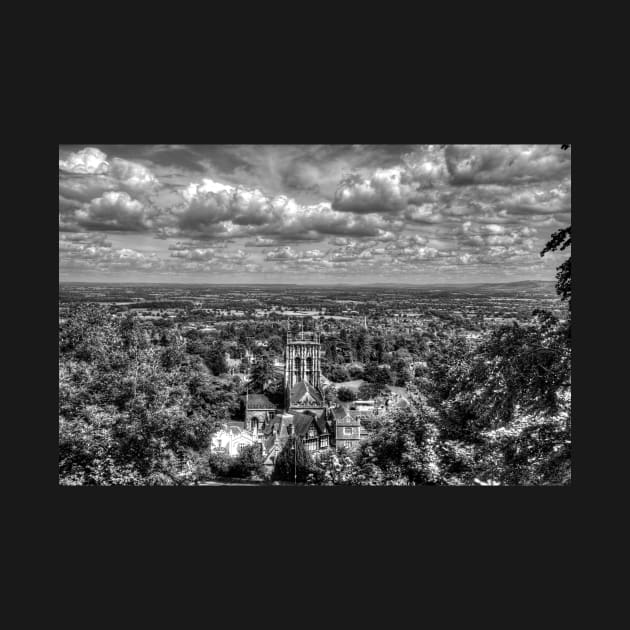 Great Malvern Priory in Malvern, Worcestershire, England, Black And White by tommysphotos