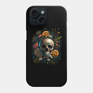 Skull and Flowers #4 Phone Case