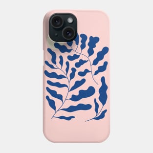 Funky Blue Plants Abstract Matisse cutout illustration Phone Case