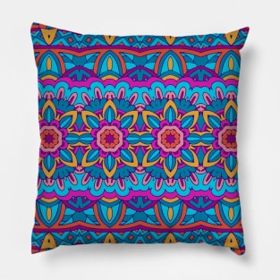 Boho Style Abstract Festive Mandala Pattern Pillow