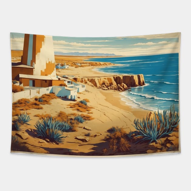 Peninsula Valdes and Puerto Madryn Argentina Vintage Tourism Poster Tapestry by TravelersGems