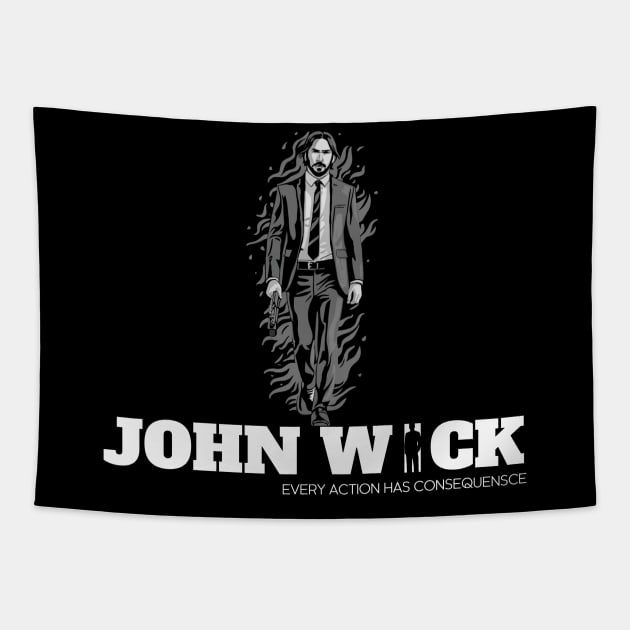 John Wick Fire Tapestry by Aldrvnd