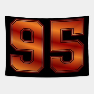 95 || Sports Wear || Number | Red Orange Tapestry