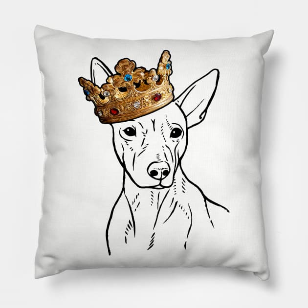 American Hairless Terrier Dog King Queen Wearing Crown Pillow by millersye