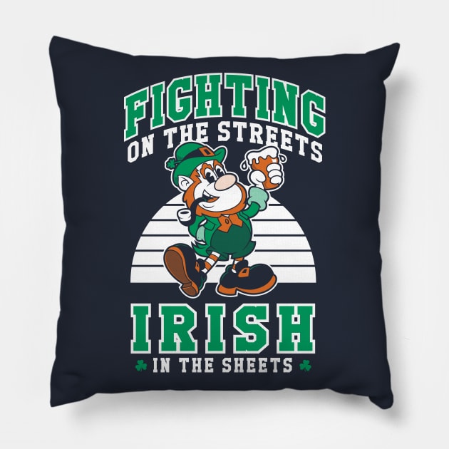 Fighting on the Streets - Irish Leprechaun - St Paddy's Day Pillow by Nemons