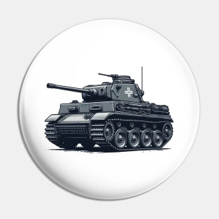 Vintage German Panzer Tank Illustration Pin