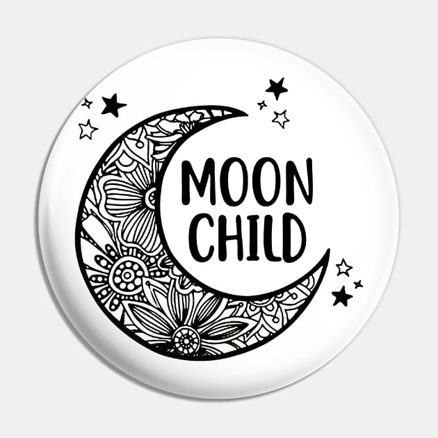 Moon Child Pin by piggiespearlswork