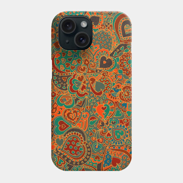 Doodle Hearts Phone Case by micklyn