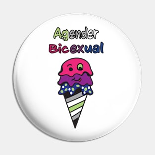 Agender Bicexual BIce Cream Cone Pin