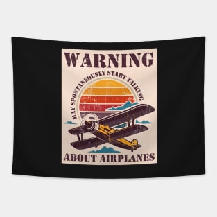 WARNING MAY SPONTANEOUSLY START TALKING ABOUT AIRPLANES SUNSET Tapestry