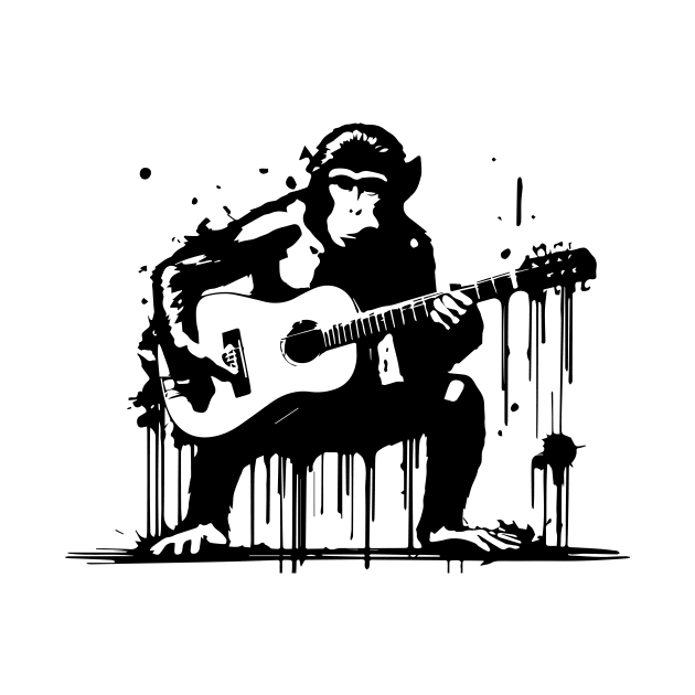 monkey plays the guitar by lkn