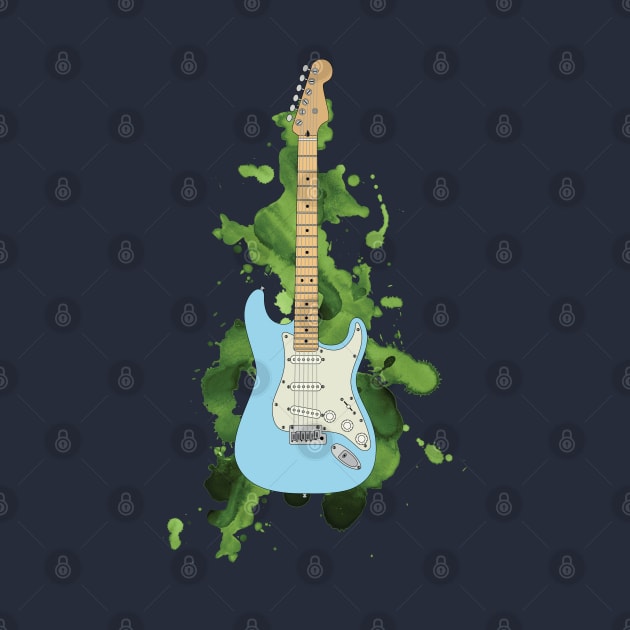 S-Style Electric Guitar Daphne Blue Color by nightsworthy