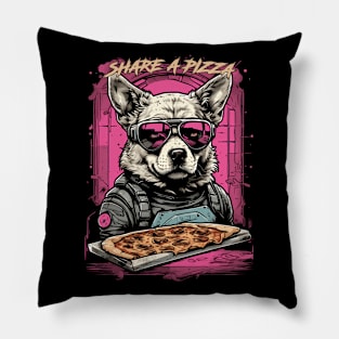 Share a Pizza Cyberpunk Dog Pillow