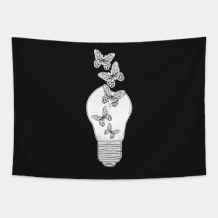 Butterflies in a lightbulb creative handdrawn Gift Tapestry