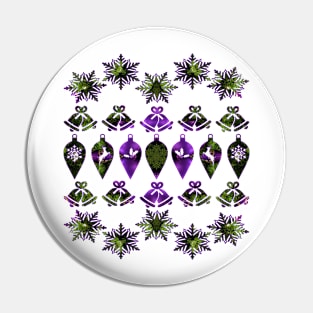 Christmas Holiday Green and Purple Pin