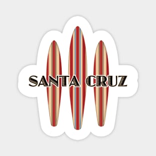 Surf City Santa Cruz California Logo Pack Sticker 3 Surfboards Dark Magnet