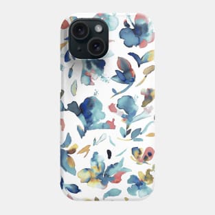 Pocket - Watery Hibiscus Blue Gold Phone Case