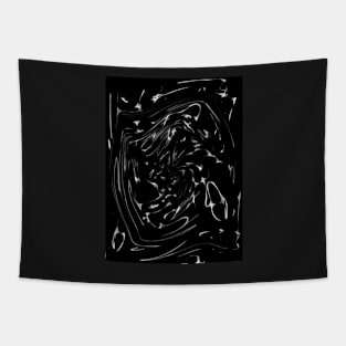 Doodles Abstract Black White Spacy Star Tapestry