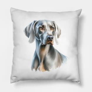 Weimaraner Watercolor Painting - Beautiful Dog Pillow