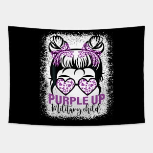 Purple Up For Military Kids Military Child Month Messy Bun Tapestry