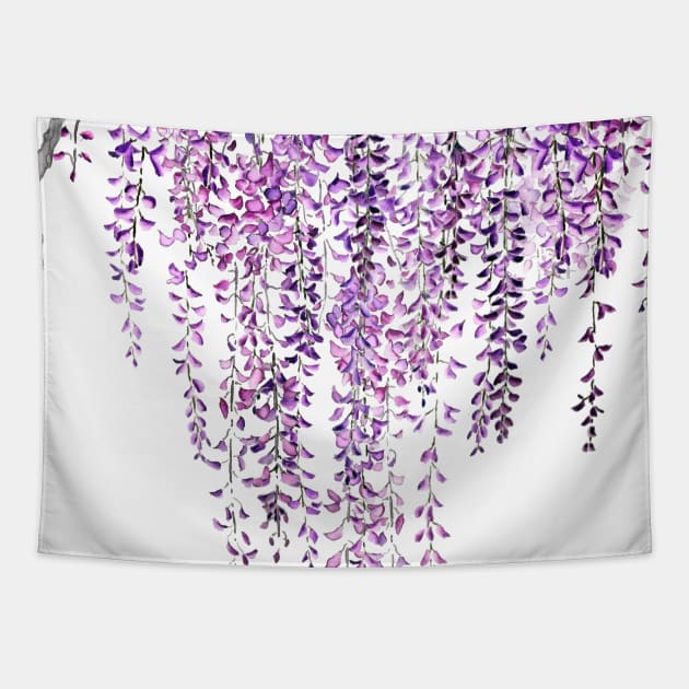 purple wisteria in bloom Tapestry by colorandcolor