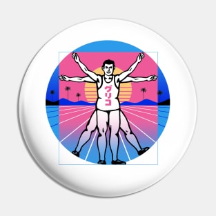 Running Vitruvian Man Pin