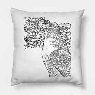 Coloring book Style Peregrine Falcon Pillow