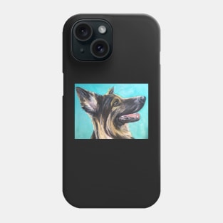 German Shepherd , blue background Phone Case