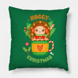 Hoggy Christmas Cute Hedgehog Pillow